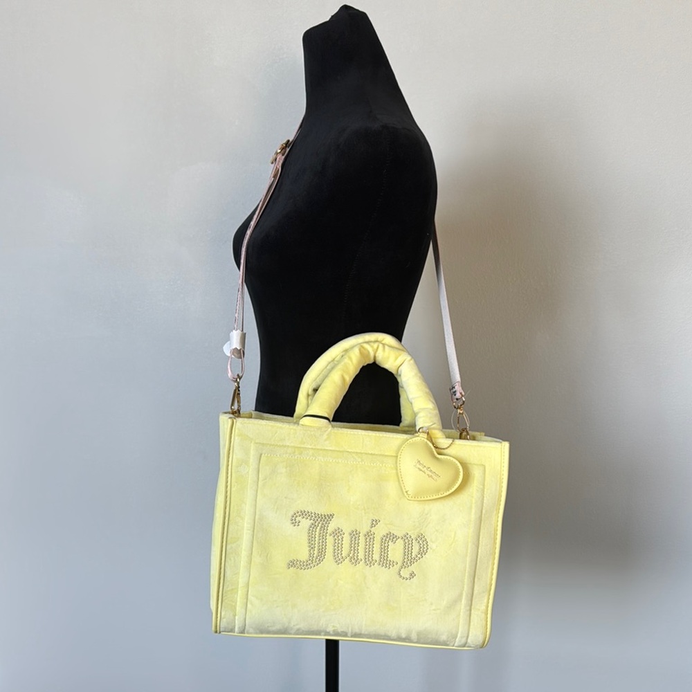 Juicy Couture Pale Yellow Tote with Heart Charm